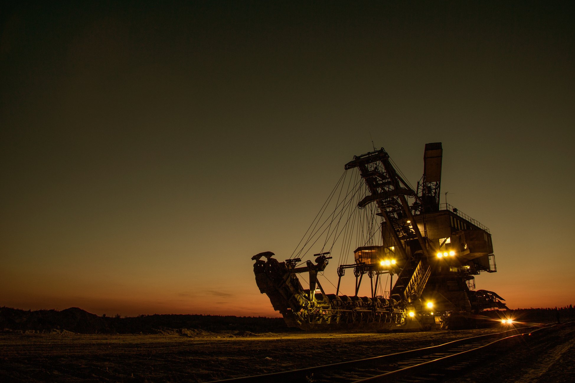 Mining Excavator in the Desert