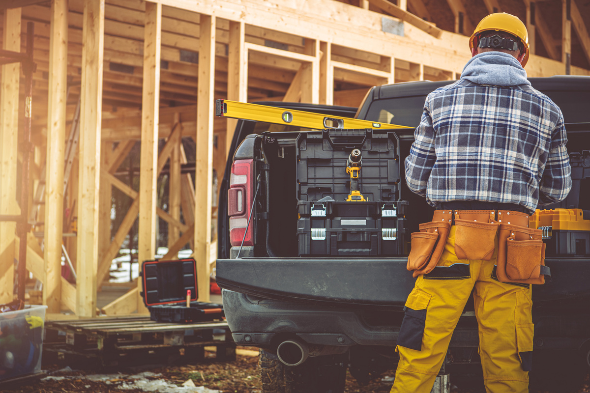 Construction Contractor and His Pickup Truck